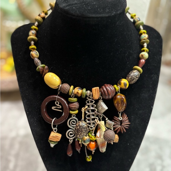 Chicos Statement Necklace Dangle Pendant Boho Jewelry - Picture 1 of 2